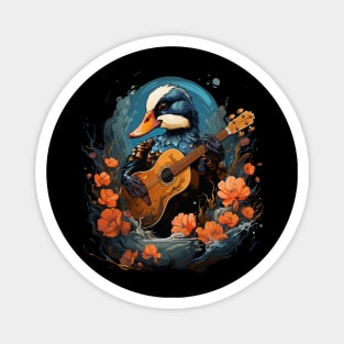 Mandarin Duck Playing Guitar Magnet